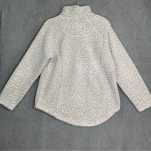 Cozy Women’s Sherpa Fleece Quarter Zip Winter Sweater - Cream, Siz… - Picture 2 of 3